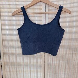 No Boundaries Navy Sleeveless Crop Top
